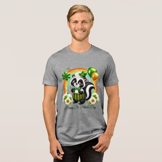 Happy St. Patrick’s Herren Tri-Blend Shirt (Vorderseite voll)