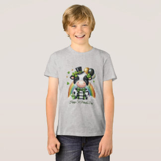 Happy St. Patrick’s Kid’s T-shirt with Back Print Tri-Blend Shirt