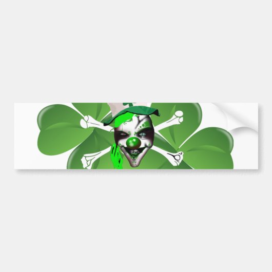 Happy St Patricks beängstigender Clown Autoaufkleber (Vorne)