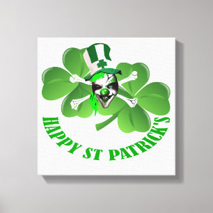 Happy St Patricks beängstigender Clown Leinwanddruck