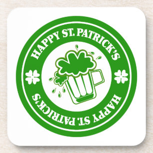 Happy St Patrick's Beer Abzeichen Irish Symbol Untersetzer