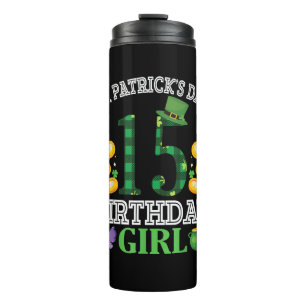 Happy St Patrick's Day 15 Jahre alt Geburtstag Lep Thermosbecher