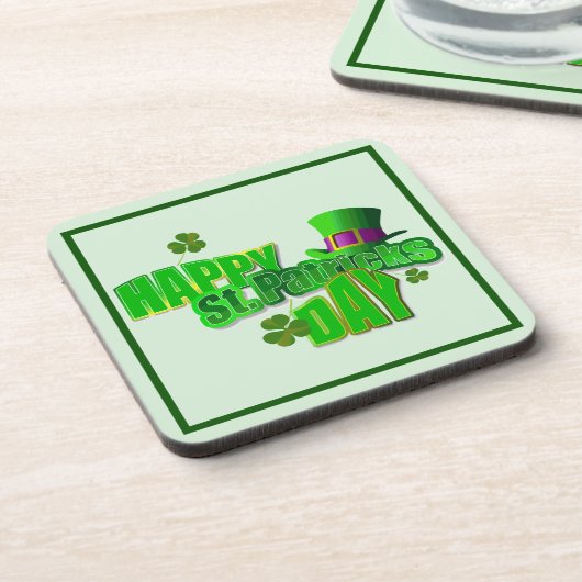 Happy St. Patrick's Day 1 Getränkeuntersetzer (Linke Seite)