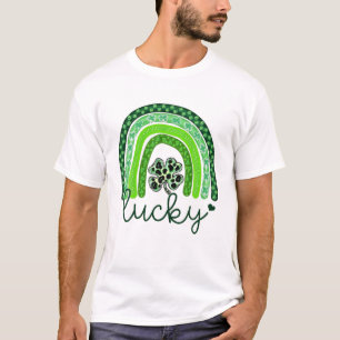 Happy St Patricks Day 2022 Lucky Rainbow Leopard W T-Shirt
