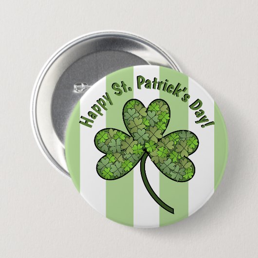 Happy St. Patrick's Day (3-Zoll-Taste) Button (Vorne & Hinten)