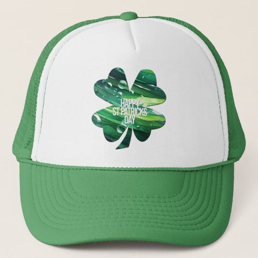 Happy St Patricks Day 4 leaf clover Irish Pride  Truckerkappe (Vorderseite)