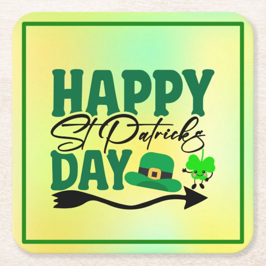 Happy St. Patrick's Day-66592 Rechteckiger Pappuntersetzer (Vorderseite)