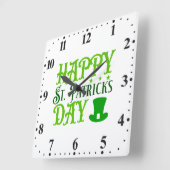 Happy St. Patrick's Day-88489 Quadratische Wanduhr (Winkel)