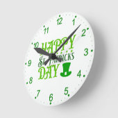 Happy St. Patrick's Day-88489 Runde Wanduhr (Winkel)