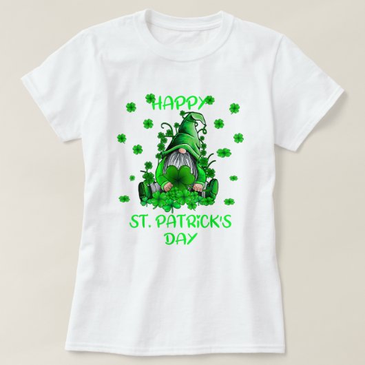 Happy St Patricks Day Adorable Gnome T-Shirt (Design vorne)