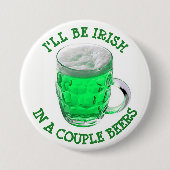 Happy St Patrick's Day Alcohol Spaß Button (Vorderseite)