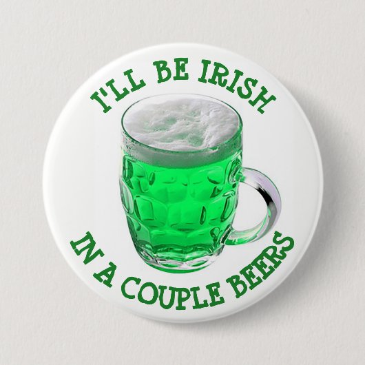 Happy St Patrick's Day Alcohol Spaß Button (Vorderseite)