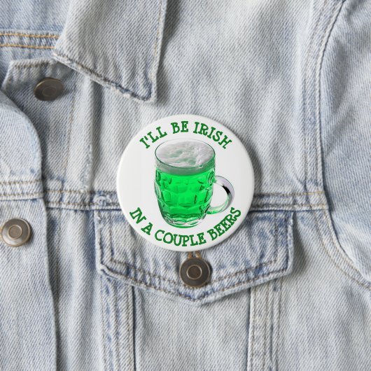 Happy St Patrick's Day Alcohol Spaß Button (Beispiel)