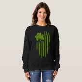 Happy St Patricks Day American Flag Usa Lucky Sham Sweatshirt (Vorne ganz)