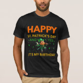 Happy St. Patrick's Day AND My Birthday Leprechaun T-Shirt (Vorderseite)