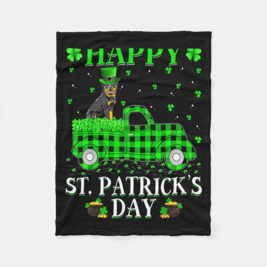 Happy St Patricks Day And Shamrock T Shirt_1 Fleecedecke (Vorderseite)