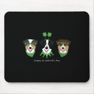 Happy St Patricks Day Australian Shepherd Dogs Cut Mousepad