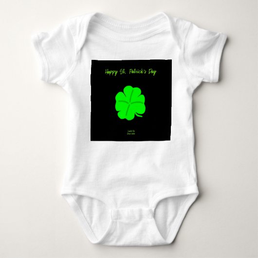 Happy St. Patrick's Day Baby Jersey Bodysuit Baby Strampler (Vorderseite)