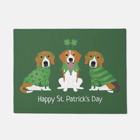 Happy St Patricks Day Beagle Hunde Fußmatte (Vorderseite)