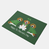 Happy St Patricks Day Beagle Hunde Fußmatte (Schrägansicht)