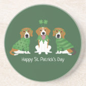 Happy St Patricks Day Beagle Hunde Getränkeuntersetzer (Vorne)