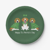 Happy St Patricks Day Beagle Hunde Pappteller (Vorderseite)