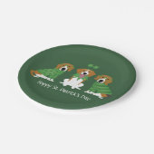 Happy St Patricks Day Beagle Hunde Pappteller (Schrägansicht)