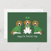 Happy St Patricks Day Beagle Hunde Postkarte (Vorne/Hinten)