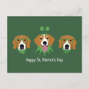 Happy St Patricks Day Beagle Hunde Postkarte