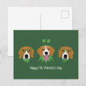 Happy St Patricks Day Beagle Hunde Postkarte (Vorne/Hinten)
