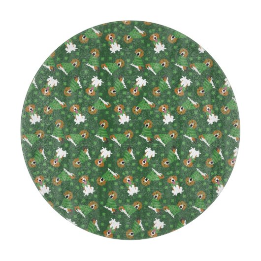 Happy St Patricks Day Beagle Hunde Schneidebrett (Vorderseite)