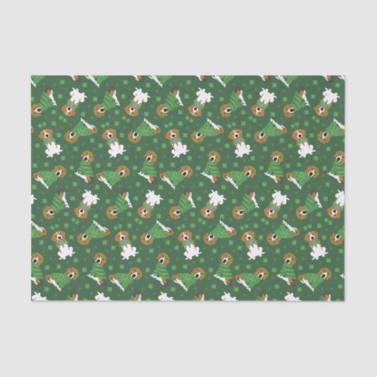 Happy St Patricks Day Beagle Hunde Seidenpapier (Vorderseite)