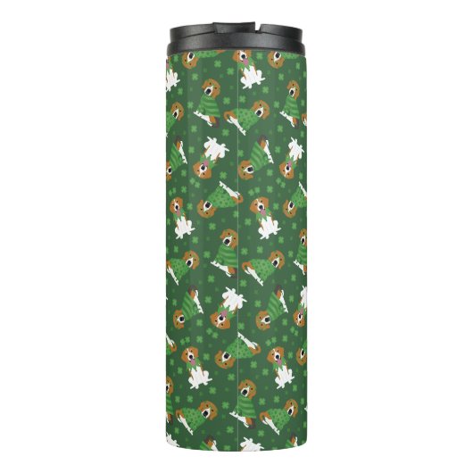 Happy St Patricks Day Beagle Hunde Thermosbecher (Rückseite)