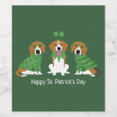 Happy St Patricks Day Beagle Hunde Weinetikett (Einzelnes Label)