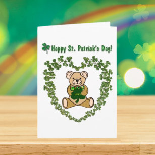 Happy St. Patrick's Day Bear Card Karte