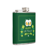 Happy St. Patricks Day Beer and Clovers Flachmann (Rechts)