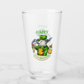 Happy St. Patrick's Day Beer Irish Cat Funny Beer Glas (Vorderseite)