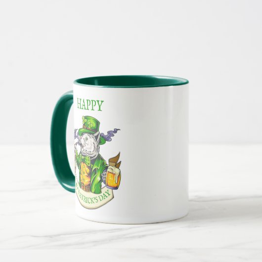 Happy St. Patrick's Day Beer Irish Cat Funny Coffe Tasse (Vorderseite Links)