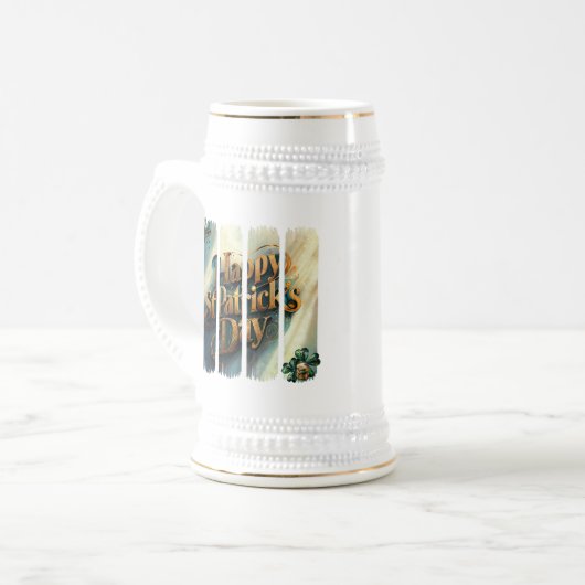 Happy St. Patrick's Day Beer Stein Bierglas (Vorderseite Links)