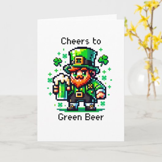 Happy St Patrick's Day | Beifall für Grünes Bier Karte (Gelbe Blume)