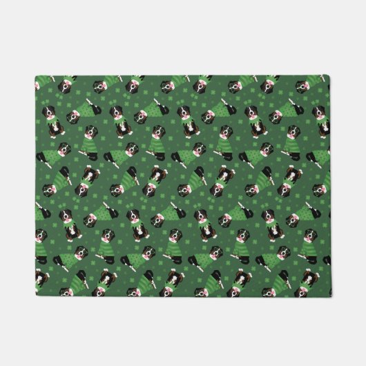 Happy St Patricks Day Bernese Mountain Hunde Fußmatte (Vorderseite)