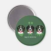 Happy St Patricks Day Bernese Mountain Hunde Magnet (Vorderseite/Rückseite)