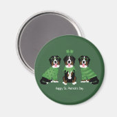 Happy St Patricks Day Bernese Mountain Hunde Magnet (Vorderseite/Rückseite)