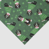 Happy St Patricks Day Bernese Mountain Hunde Seidenpapier (Detail)