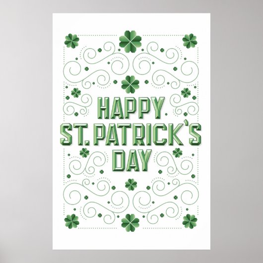 Happy St. Patrick's Day (Beveled) Poster 24x36 (Vorne)