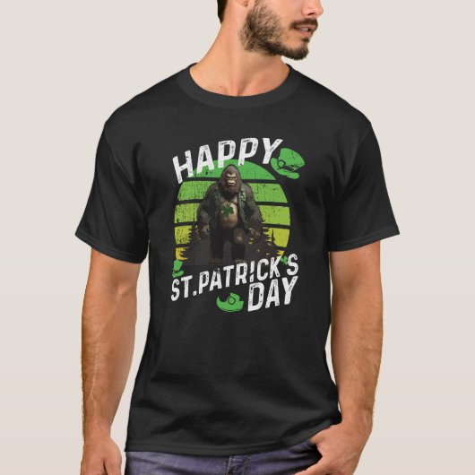 Happy St. Patrick's Day Bigfoot Funny Sasquatch S T-Shirt (Vorderseite)