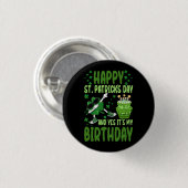 Happy St Patricks Day Birthday Kleeblatt Dab Bday Button (Vorne & Hinten)