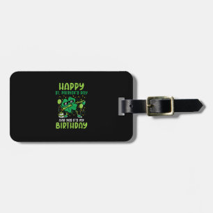 Happy St Patricks Day Birthday Kleeblatt Dab Bday Gepäckanhänger