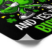 Happy St Patricks Day Birthday Kleeblatt Dab Bday  Poster (Ecke)