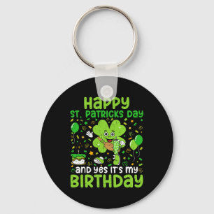 Happy St Patricks Day Birthday Kleeblatt Dab Bday  Schlüsselanhänger